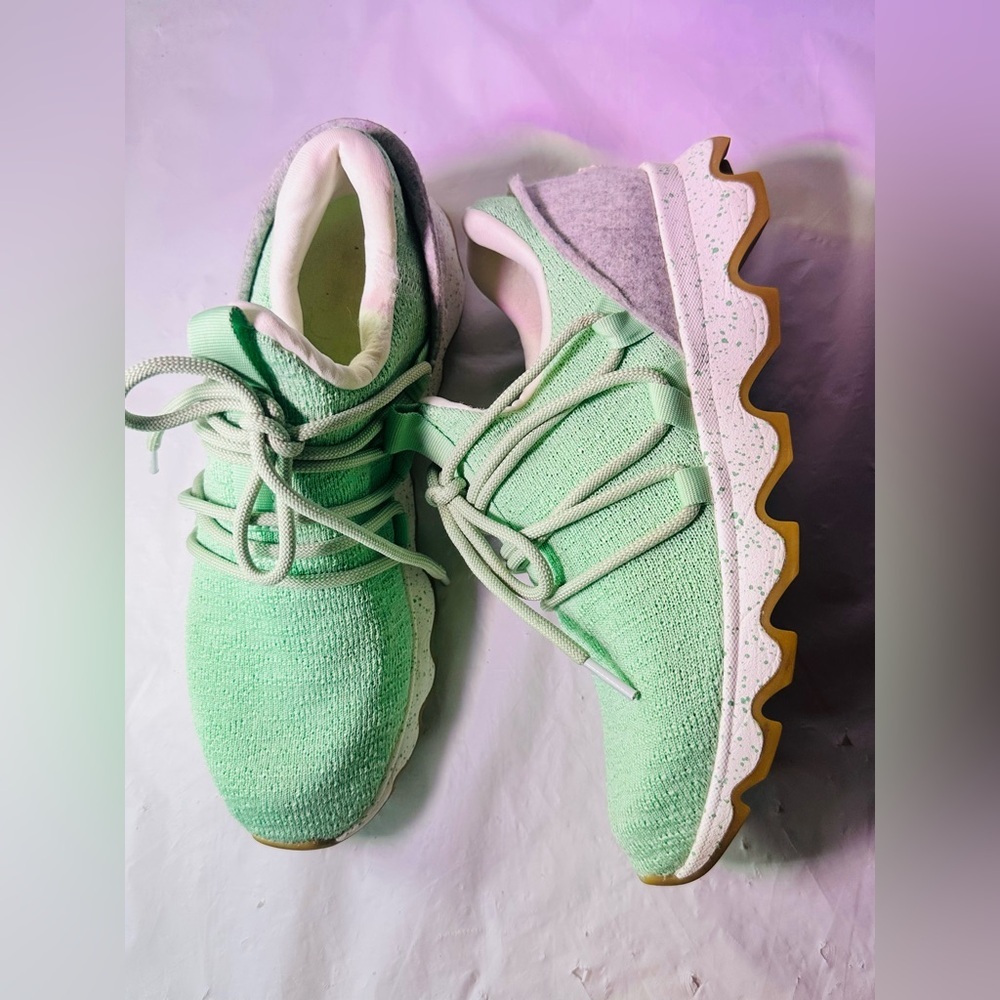 Sorel Mint Green Knit Lace-Up Athletic Sneakers - Picture 6 of 11